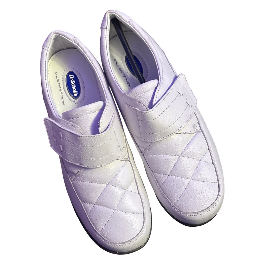 Dr. Scholl's Womens White Double Air-Pillo Hook & Loop Comfort Walking Shoes 7M